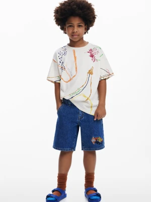 Haftowane bermudy jeansowe Desigual