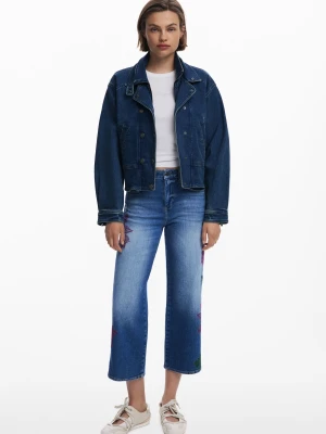 Haftowane dżinsy culotte Desigual