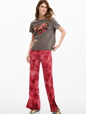 Spodnie haftowane w kwiaty Desigual