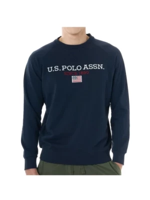 Haftowany Bawełniany Sweter z Okrągłym Dekoltem U.s. Polo Assn.
