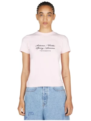 Haftowany bawełniany T-shirt Vetements