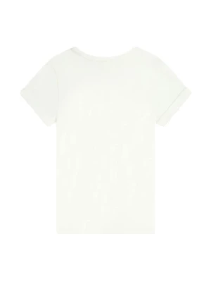 Haftowany Biały T-shirt Jersey Krótki Rękaw Chloé