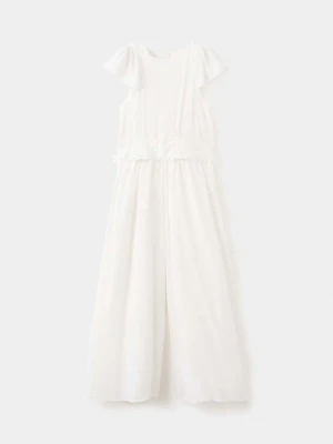 Haftowany kombinezon z długimi nogawkami biały - Dzieci - - MANGO KIDS