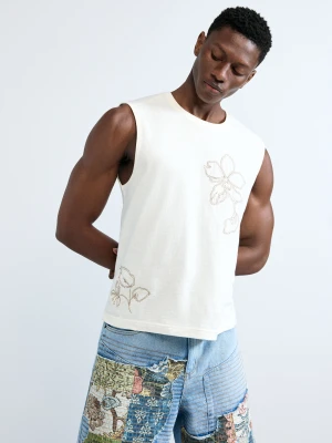 haftowany top na ramiączkach Desigual