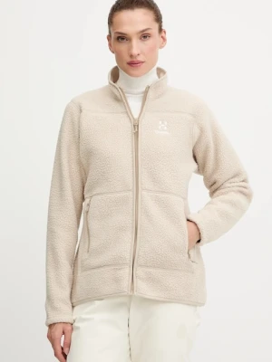 Haglöfs bluza sportowa Mossa Pile kolor beżowy gładka 606538