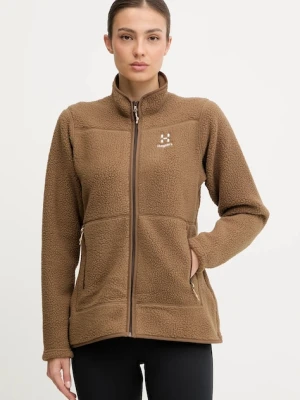 Haglöfs bluza sportowa Mossa Pile kolor zielony gładka 606538