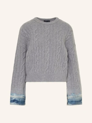 Haikure Sweter Karine Z Mieszanki Materiałów Z Wełną Merynosową blau niebieski