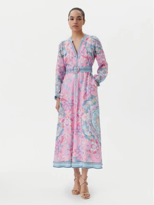 Hale Bob Sukienka letnia with linen 4ZCA612M Różowy Regular Fit