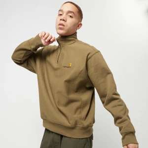 Carhartt WIP Half Zip American Script Sweatshirt mężczyźni Bluzy brązowy rozmiar Odzież