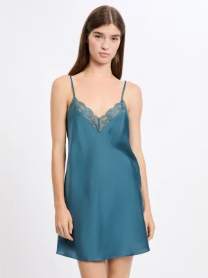 Satynowa halka nocna ze szczegółami z koronki Etam