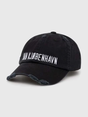 Han Kjøbenhavn czapka z daszkiem bawełniana Distressed Signature Cap kolor czarny z aplikacją A-132999