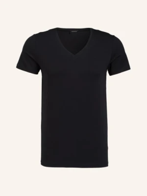 Hanro Koszulka W Serek Cotton Superior schwarz