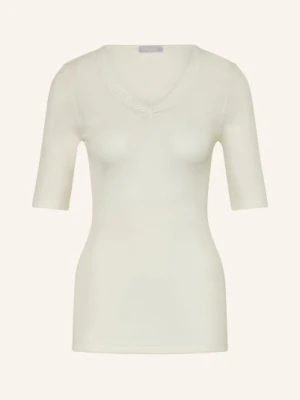 Hanro Koszulka Woolen Lace Z Wełny Merynosowej Z Dodatkiem Jedwabiu weiss