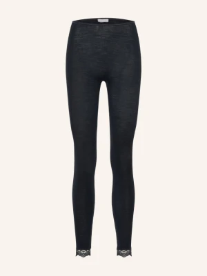 Hanro Legginsy Typu Lounge Woolen Lace Z Jedwabiem schwarz CZARNY