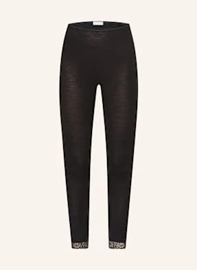 Hanro Legginsy Woolen Lace Z Dodatkiem Jedwabiu schwarz