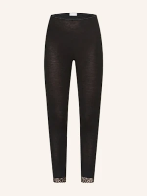 Hanro Legginsy Woolen Lace Z Dodatkiem Jedwabiu schwarz