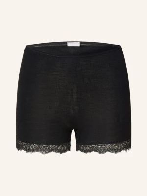 Hanro Majtki Woolen Lace Z Wełną Merynosową I Jedwabiem schwarz CZARNY