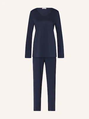 Hanro Piżama Cotton Silk blau