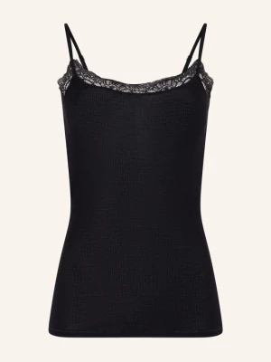 Hanro Top Woolen Lace Z Wełną Merynosową I Jedwabiem schwarz CZARNY