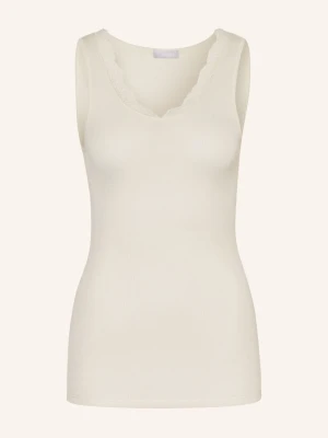 Hanro Top Woolen Lace Z Wełną Merynosową I Jedwabiem weiss KREMOWY