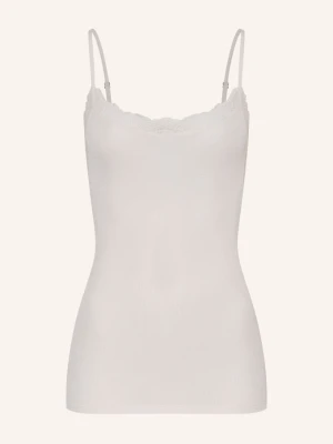 Hanro Top Woolen Lace Z Wełną Merynosową I Jedwabiem weiss KREMOWY