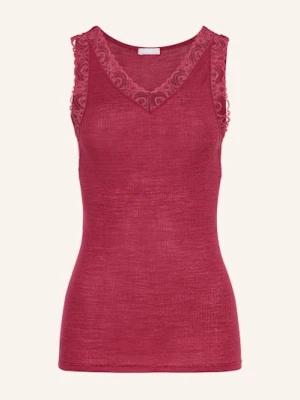 Hanro Top Woolen Lace Z Wełny Merino Z Dodatkiem Jedwabiu pink
