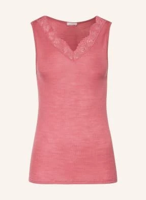 Hanro Top Woolen Lace Z Wełny Merino Z Dodatkiem Jedwabiu rosa