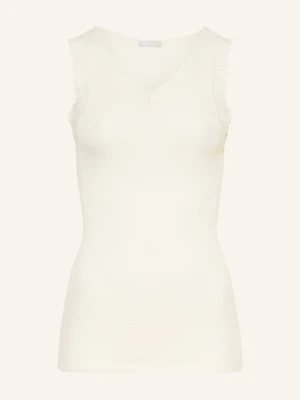 Hanro Top Woolen Lace Z Wełny Merino Z Dodatkiem Jedwabiu weiss