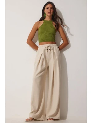 Hapiness Istanbul Spodnie w kolorze beżowym rozmiar: 40