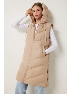 Happiness Istanbul Kamizelka pikowana w kolorze beżowym rozmiar: 38
