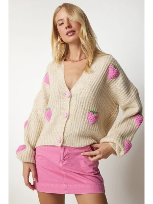 Happiness Istanbul Kardigan w kolorze beżowym rozmiar: onesize