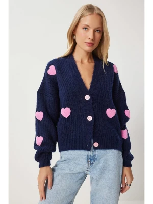 Happiness Istanbul Kardigan w kolorze granatowo-jasnoróżowym rozmiar: onesize