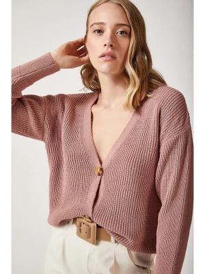Happiness Istanbul Kardigan w kolorze jasnoróżowym rozmiar: S/M
