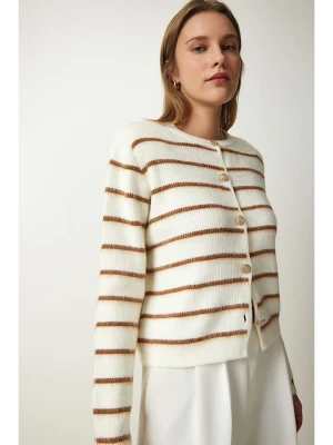 Happiness Istanbul Kardigan w kolorze kremowo-jasnobrązowym rozmiar: onesize