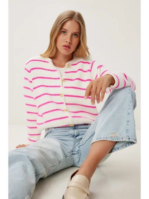 Happiness Istanbul Kardigan w kolorze różowo-białym rozmiar: onesize