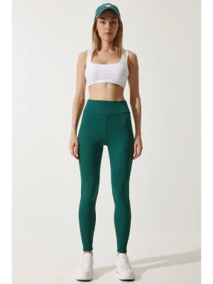 Happiness Istanbul Legginsy w kolorze ciemnozielonym rozmiar: 40
