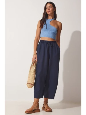 Happiness Istanbul Spodnie w kolorze granatowym rozmiar: 36