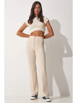 Happiness Istanbul Spodnie w kolorze kremowym rozmiar: 38