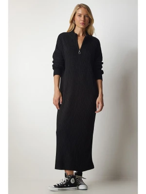 Happiness Istanbul Sukienka dzianinowa w kolorze czarnym rozmiar: onesize