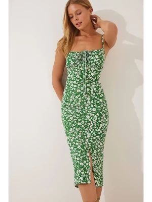 Happiness Istanbul Sukienka w kolorze zielono-białym rozmiar: 40