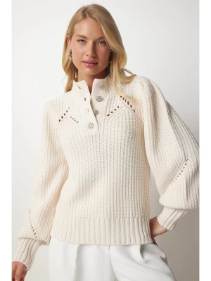 Happiness Istanbul Sweter w kolorze białym rozmiar: S/M