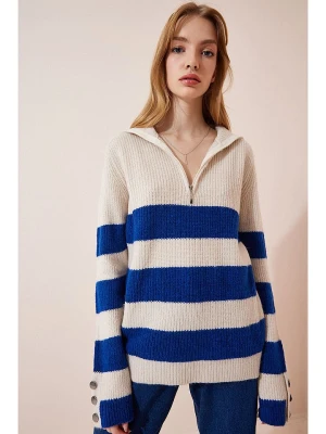 Happiness Istanbul Sweter w kolorze kremowo-niebieskim rozmiar: onesize