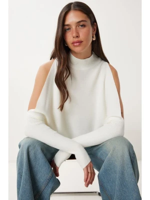 Happiness Istanbul Sweter w kolorze kremowym rozmiar: onesize