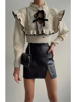 Happiness Istanbul Sweter w kolorze kremowym rozmiar: onesize