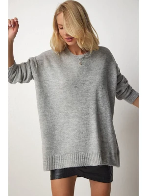 Happiness Istanbul Sweter w kolorze szarym rozmiar: onesize