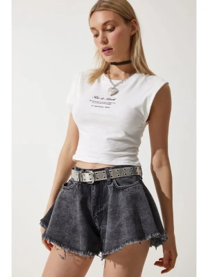 Happiness Istanbul Szorty dżinsowe w kolorze antracytowym rozmiar: 38