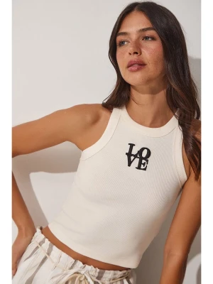 Happiness Istanbul Top w kolorze kremowym rozmiar: S/M