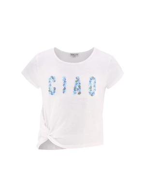 happy girls by Eisend Koszulka w kolorze biało-błękitnym rozmiar: 128