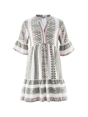 happy girls by Eisend Sukienka w kolorze biało-zielono-jasnoróżowym rozmiar: 176