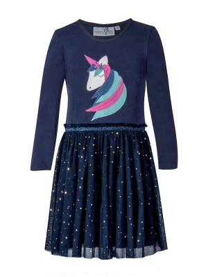 happy girls by Eisend Sukienka w kolorze granatowym ze wzorem rozmiar: 134